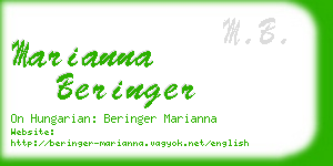 marianna beringer business card